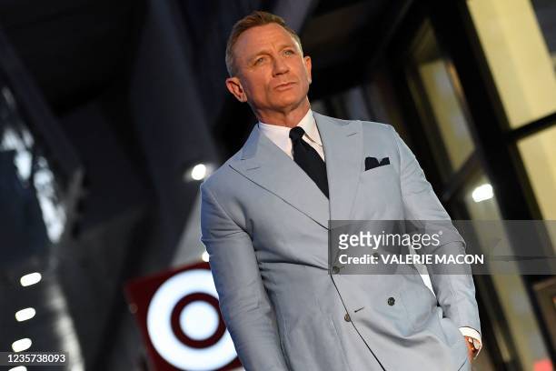 British actor Daniel Craig is honored with a star on the Hollywood Walk of Fame in Los Angeles, California, on October 6, 2021. - Craig's star will...