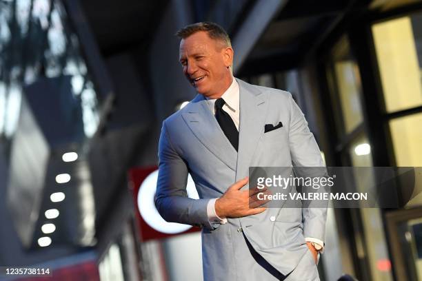 British actor Daniel Craig is honored with a star on the Hollywood Walk of Fame in Los Angeles, California, on October 6, 2021. - Craig's star will...