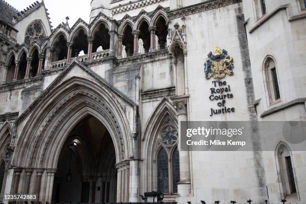 Exterior of the Royal Courts of Justice on 2nd October 2021 in London, United Kingdom. The Royal Courts of Justice, commonly called the Law Courts,...