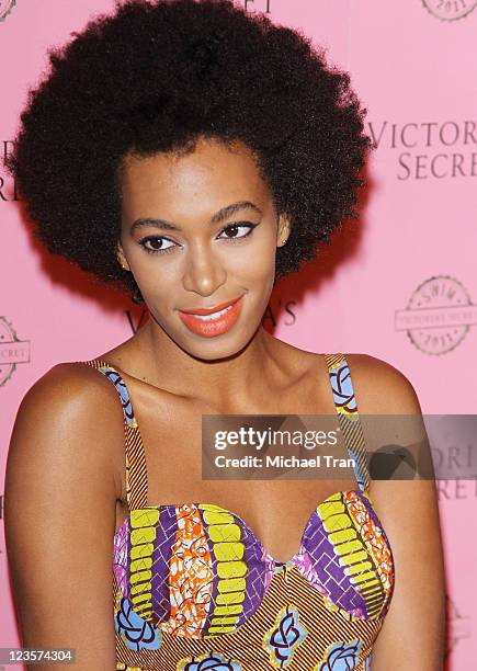 Solange Knowles arrives at Victoria's Secret celebrates 2011 swim season held at Club L on March 30, 2011 in West Hollywood, California.