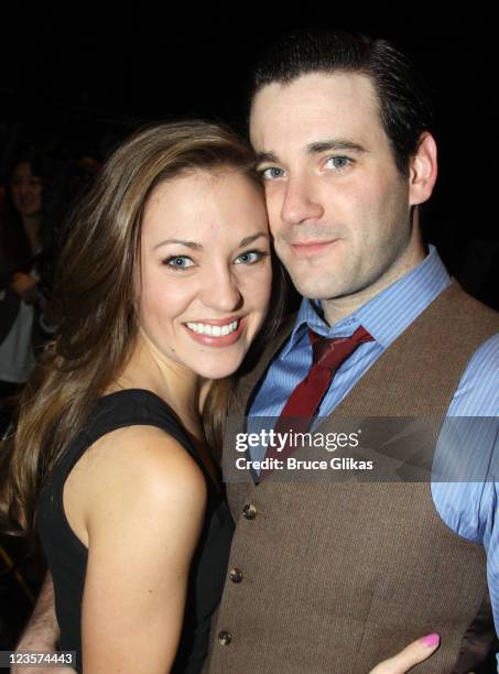 Laura Osnes and Colin Donnell pose at the Broadway sneak peek of "Anything Goes" at Studio 54 on February 17, 2011 in New York City.