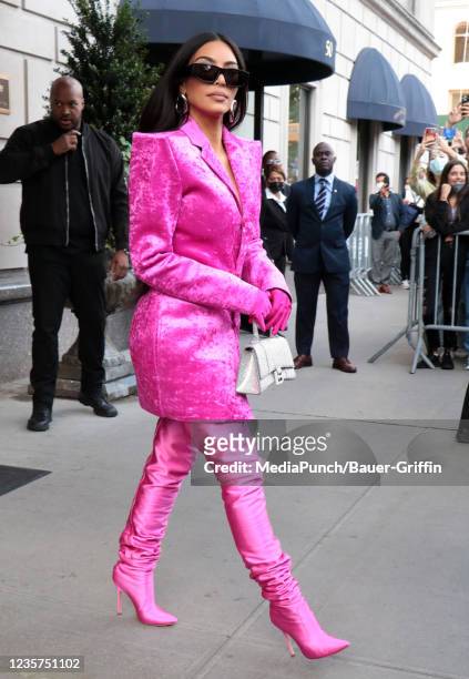 Kim Kardashian is seen on October 07, 2021 in New York City.