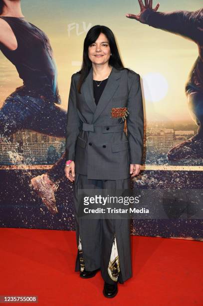 Jasmin Tabatabai attends the "Fly" premiere at Zoo Palast on October 7, 2021 in Berlin, Germany.