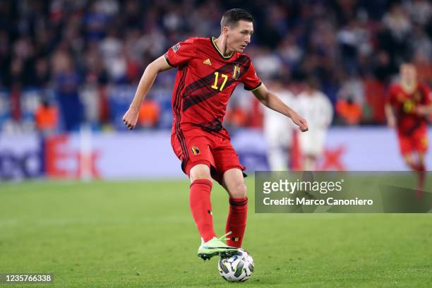 Hans Vanaken of Belgium in action during the Uefa Nations League semi-final match between Belgium and France . France wins 3-2 over Belgium.