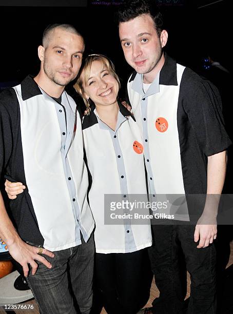 Logan Marshall Green, Allison Mack and Eddie Kaye Thomas attend Second Stage Theatre's All Star Bowling Classic fundraier at Lucky Strike Lanes &...
