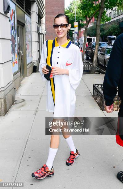 Bella Hadid is seen in Soho on October 8, 2021 in New York City.