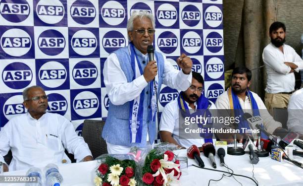Social worker Naren Bhiku Ram Jain joined Azad Samaj Party in the presence of National President of Azad Samaj Party Chandrashekhar Azad during a...