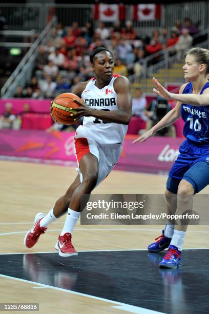 Tamara Tatham representing Canada in action during the Group B match between France and Canada in the women's basketball tournament on day 5 of the...