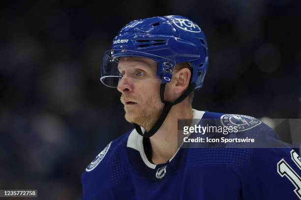Tampa Bay Lightning right wing Corey Perry in the third period of the NHL Preseason game between the Florida Panthers and Tampa Bay Lightning on...