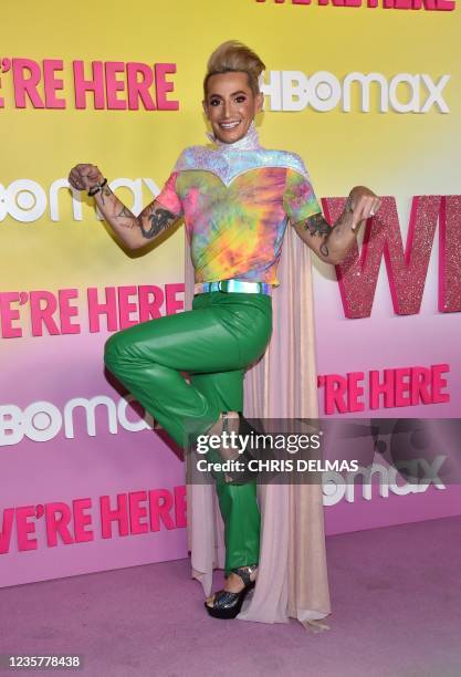 YouTube personality-dancer Frankie Grande arrives for the Los Angeles Premiere of Season 2 of HBOs unscripted series "We're Here" at Sony Pictures...