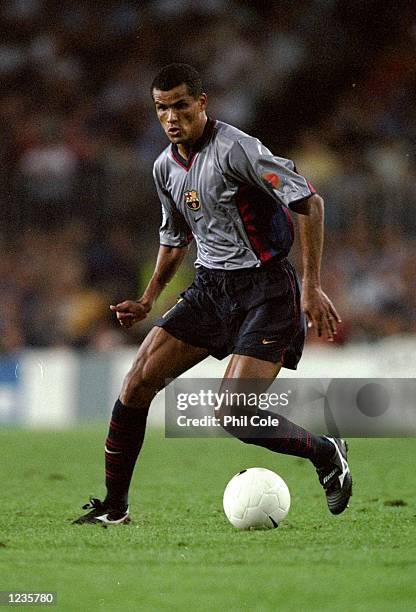 Rivaldo of Barcelona in action against Fiorentina during the UEFA Champions League group B match at the Nou Camp in Barcelona, Spain. Barcelona won...