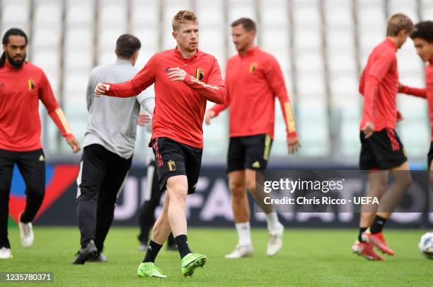 Kevin De Bruyne of Belgium during the UEFA Nations League 2021 Belgium Press Conference And Training Session at Juventus Stadium on October 9, 2021...