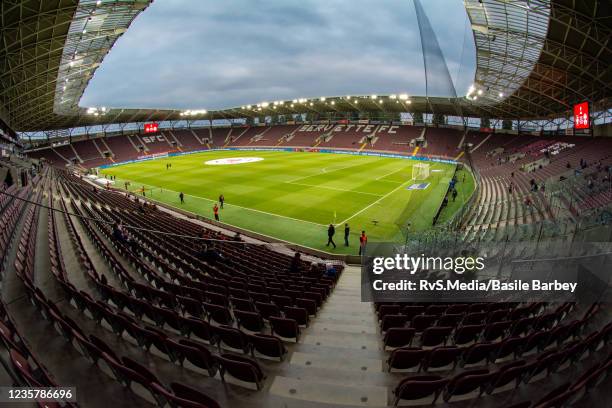 General view of the Stade de Geneve before the 2022 FIFA World Cup Qualifier match between Switzerland and Northern Ireland at Stade de Geneve on...