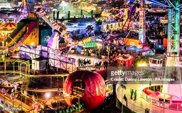 The opening night of The Hull Fair, in Hull, Yorkshire, one of the largest travelling fairs in Europe, that features over 250 rides and an array of...