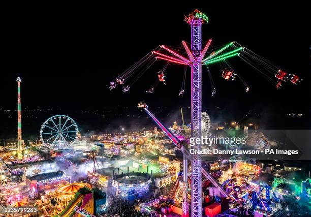 The opening night of The Hull Fair, in Hull, Yorkshire, one of the largest travelling fairs in Europe, that features over 250 rides and an array of...