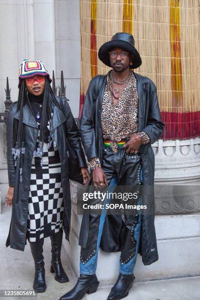 Attendees outside the Freemasons Hall during the African fashion week. The largest annual African fashion event in Europe, promoting and nurturing...