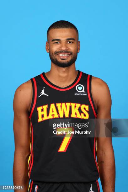 Timothe Luwawu-Cabarrot of the Atlanta Hawks poses for a head shot during NBA Media Day on October 9, 2021 at FedExForum in Memphis, Tennessee. NOTE...