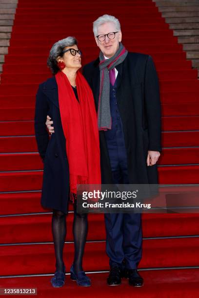 Franziska Castell and Theo Koll during the OPUS Klassik Award at Konzerthaus Am Gendarmenmarkt on October 10, 2021 in Berlin, Germany.