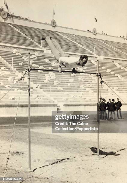 Vintage Platinotype photograph by the German Royal Court photographer Albert Meyer featuring Hermann Weingartner of Germany, the Olympic champion on...