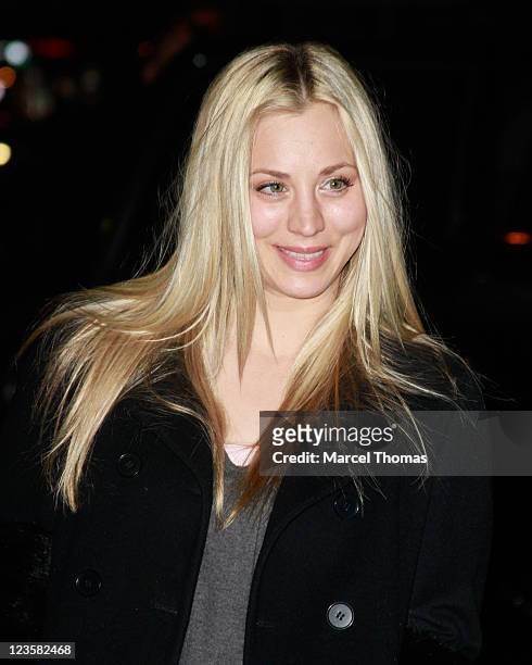 Actress Kaley Cuoca sans makeup visits "Late Show With David Letterman" at the Ed Sullivan Theater on January 20, 2011 in New York City.