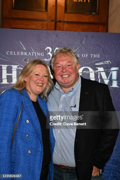 Sandra Phylis Conolly and Nick Ferrari attend a pre-show drinks reception ahead of the 35th birthday gala performance of "The Phantom Of The Opera"...
