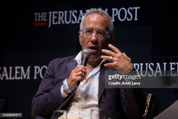 Phianthropist and Businessman Sylvan Adams speaks at Jerusalem Post's annual conference on October 12, 2021 in Jerusalem, Israel. The conference...