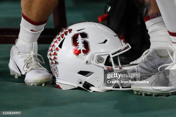 Stanford Cardinal helmet during the college football game between the Stanford Cardinal and the Arizona State Sun Devils on October 8, 2021 at Sun...
