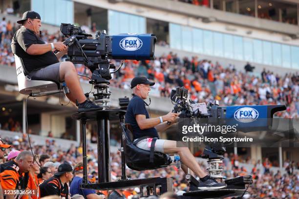 Fox Sports TV Cameras during the game against the Green Bay Packers and the Cincinnati Bengals on October 10 at Paul Brown Stadium in Cincinnati, OH.
