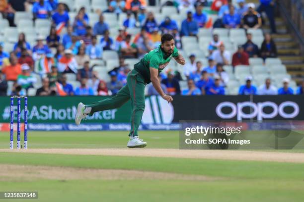 Bangladesh cricket player Mashrafe Mortaza in action during the 40th match of the ICC Cricket World Cup 2019 between India vs Bangladesh at...