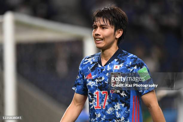 Ao Tanaka of Japan during the FIFA World Cup Asian qualifier final round Group B match between Japan and Australia at Saitama Stadium on October 12,...