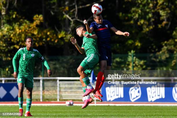 Kevin DANOIS of France U18 during the friendly international soccer match between France U18 and Algeria U18 at INF Clairefontaine on October 12,...