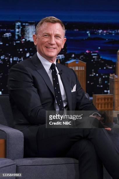 Episode 1534 -- Pictured: Actor Daniel Craig during an interview on Tuesday, October 12, 2021 --