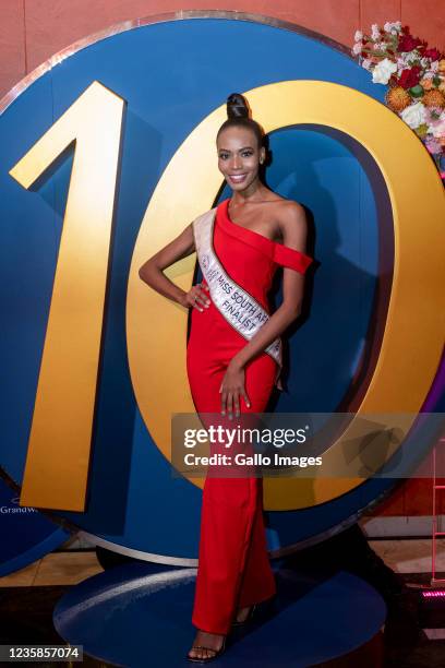 Miss South Africa Top 10 Finalist Lalela Mswane at Grand West Arena on October 06, 2021 in Cape Town, South Africa. Miss South Africa 2021 will be...