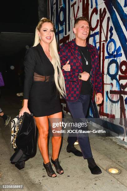 Maryse Ouellet and Mike 'The Miz' Mizanin are seen on October 12, 2021 in Los Angeles, California.