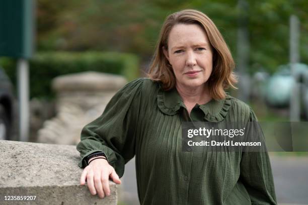 Paula Hawkins, author of best-selling The Girl on the Train, at the Cheltenham Literature Festival, on October 13, 2021 in Cheltenham, England.