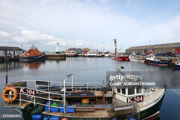 Fishig boat in the harbour in Kirkwall, Orkney on September 6, 2021.