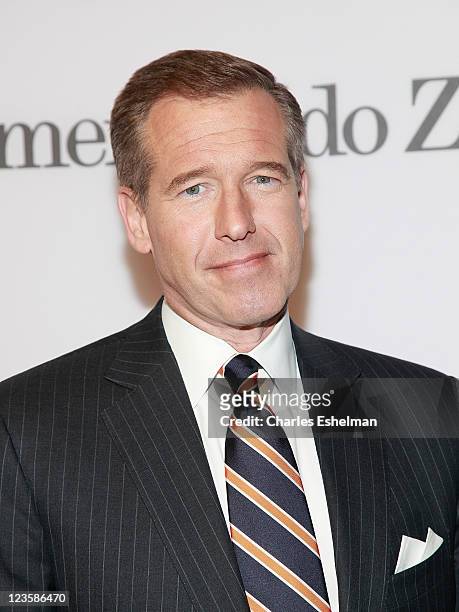 News anchor Brian Williams attends the Museum of the Moving Image salute to Alec Baldwin at Cipriani 42nd Street on February 28, 2011 in New York...