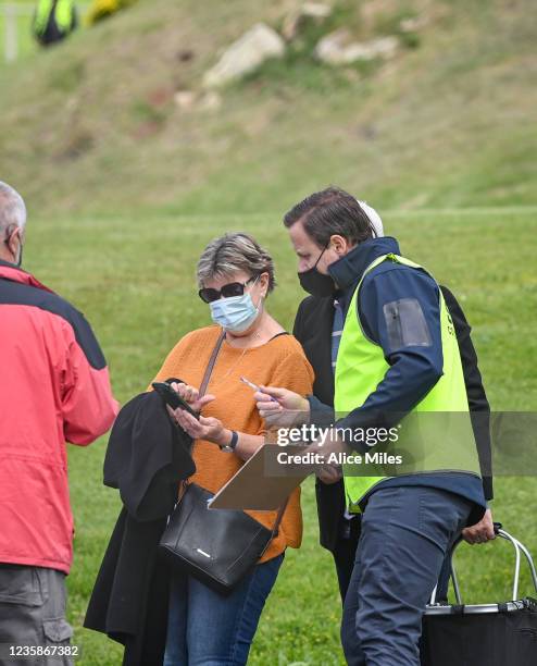 Patrons arrive on course at Warrnambool Racing Club, which is holding the meeting as a vaccination passport trial, ahead of Fabriweld Constructions...