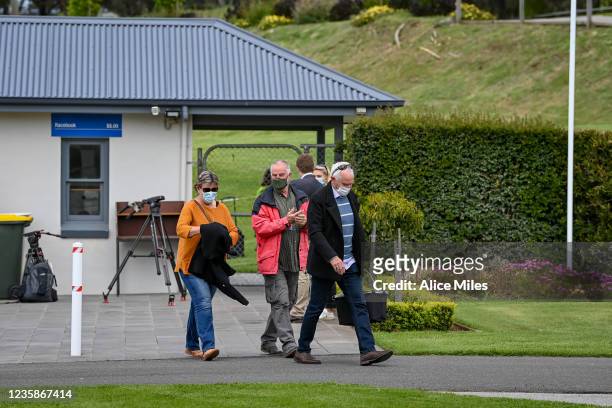 Patrons arrive on course at Warrnambool Racing Club, which is holding the meeting as a vaccination passport trial, ahead of Fabriweld Constructions...