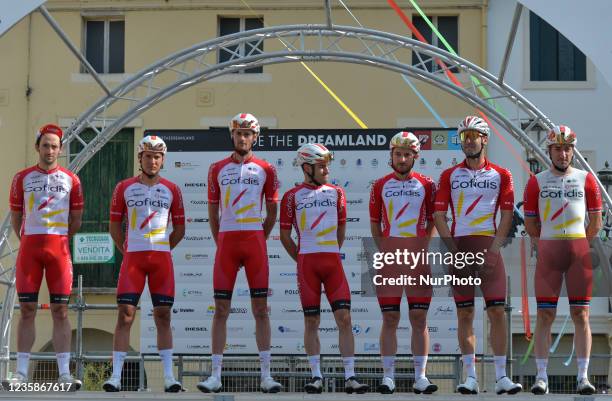 Members of CONFIDIS team seen at the start of the new edition of the Giro del Veneto, the 168.8km Italian classic bicycle race from Cittadella to...