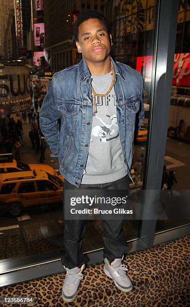 Tristan Wilds promotes "90210" and poses as he visits Planet Hollywood Times Square on April 22, 2011 in New York City.