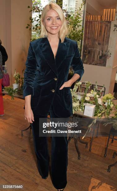 Holly Willoughby attends Holly Willoughby's launch of Wylde Moon at Petersham Nurseries, Covent Garden, on October 14, 2021 in London, England.