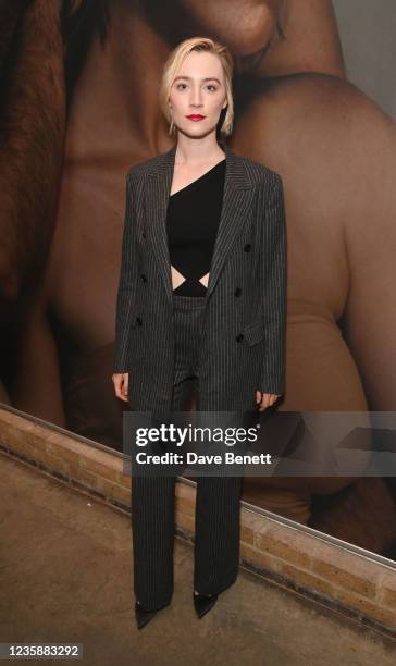 Saoirse Ronan attends the press night performance of "The Tragedy of Macbeth" at The Almeida Theatre on October 14, 2021 in London, England.