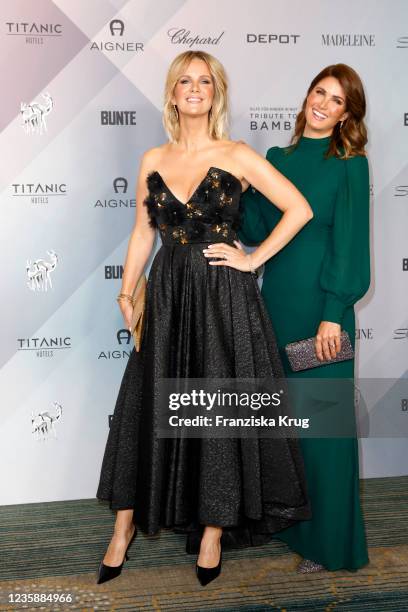 Monica Ivancan and Miriam Mack during Tribute To Bambi at Titanic Hotel on October 14, 2021 in Berlin, Germany.