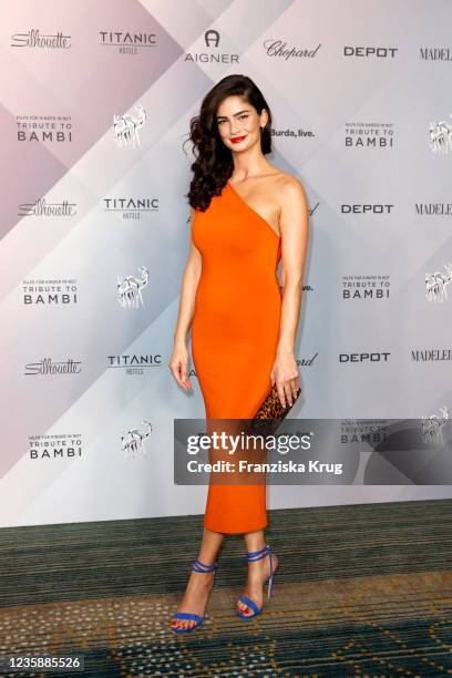 Shermine Shahrivar during Tribute To Bambi at Titanic Hotel on October 14, 2021 in Berlin, Germany.