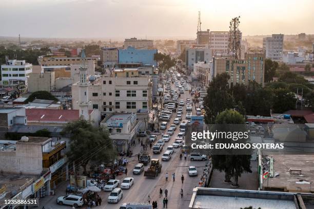 General view of the city of Hargeisa, Somaliland, on September 16, 2021.
