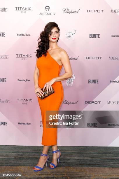 Model Shermine Shahrivar attends the Tribute To Bambi In Berlin on October 14, 2021 in Berlin, Germany.