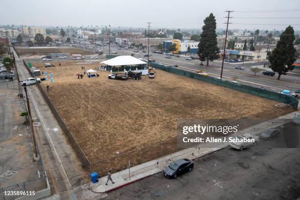 View of the property as LA County, Metro and their partners kick off the first phase of the development: the SEED School of Los Angeles County , the...