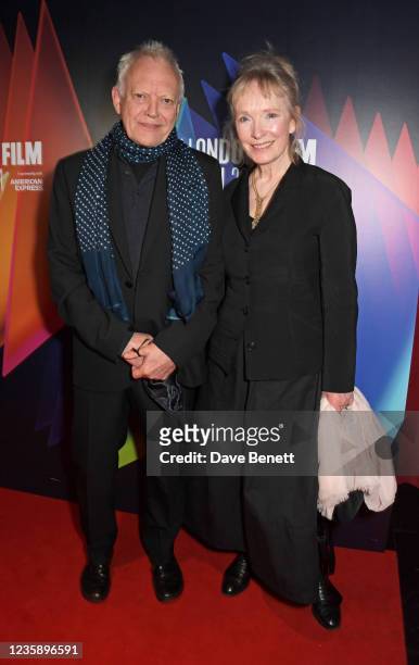 Hilton McRae and Lindsay Duncan attend the UK Premiere of "A Banquet" during the 65th BFI London Film Festival at the Curzon Soho on October 15, 2021...
