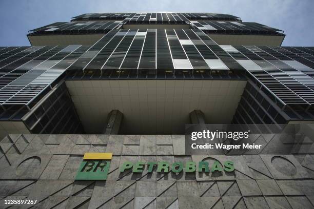 Outside view of Petrobras headquarters building at downtown Rio de Janeiro on October 15, 2021 in Rio de Janeiro, Brazil. President Jair Bolsonaro...